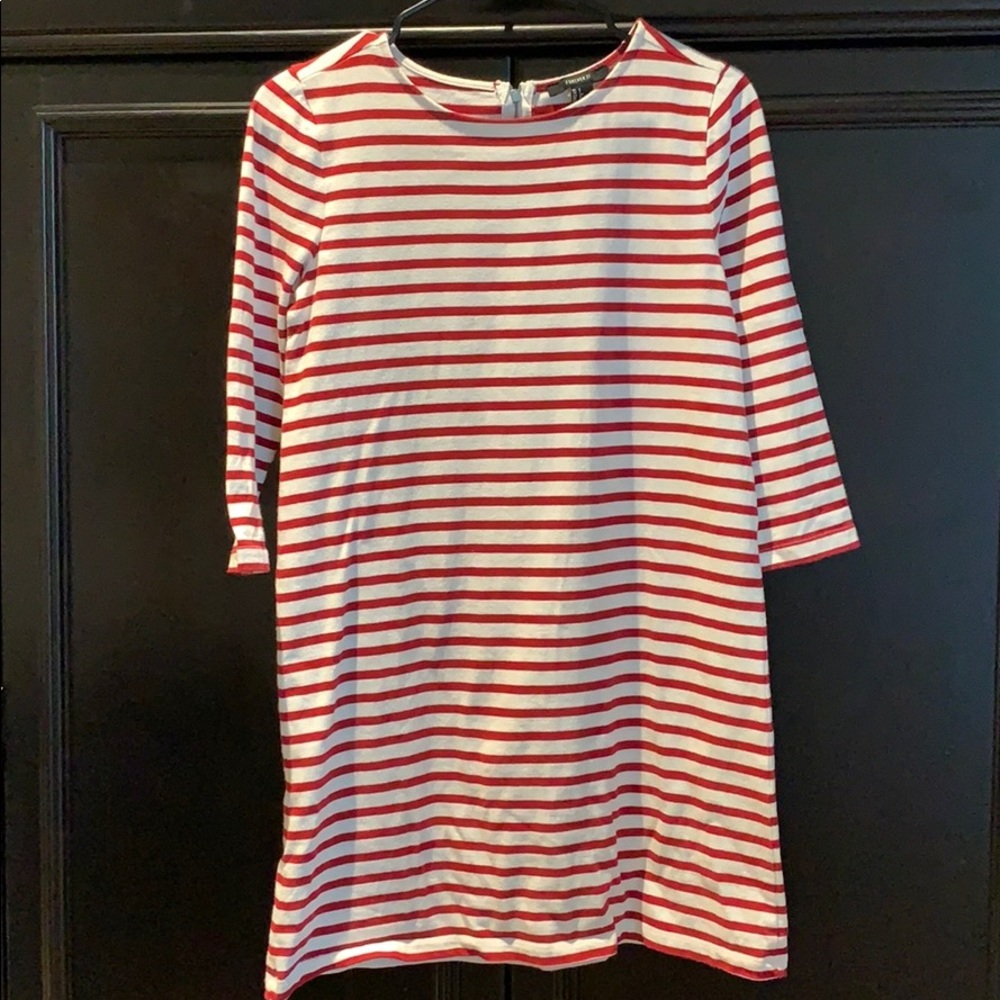 Striped long sleeve knit dress